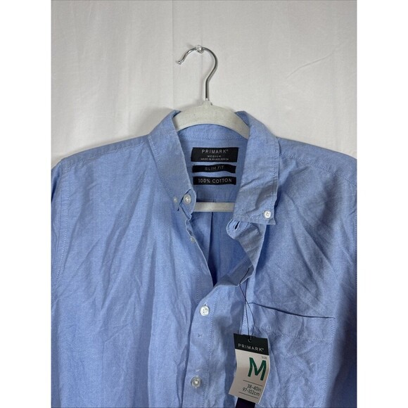 Primark Men’s Blue Long Sleeve Dress Shirt Slim Fit  Size Medium NWT - Picture 3 of 8